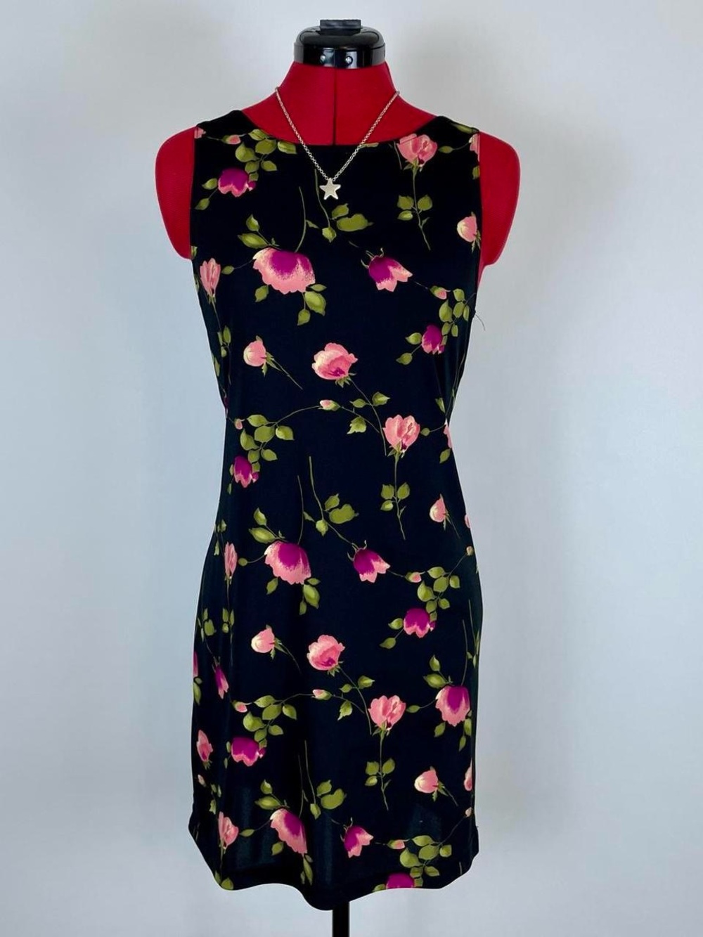 90s Vintage City Triangles Floral Dress